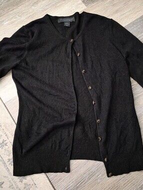 Express Black V-Neck Silk-Cashmere Cardigan